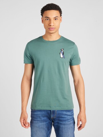 WESTMARK LONDON Shirt 'Cartoon Penguin' in Green: front