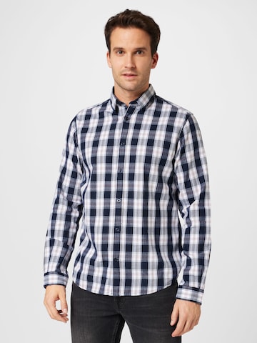 Coupe regular Chemise TOM TAILOR en bleu : devant