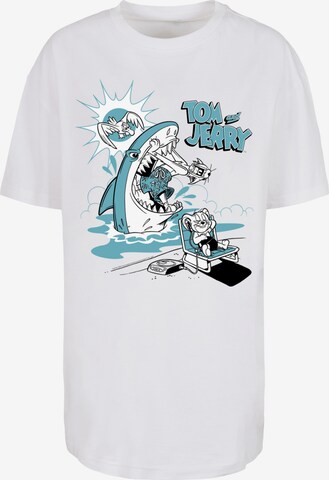 Maglietta 'Tom und Jerry Summer Shark' di F4NT4STIC in bianco: frontale