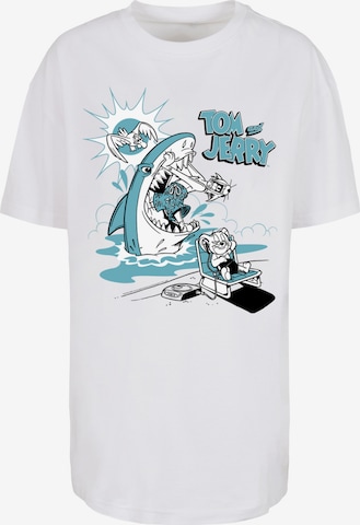 F4NT4STIC Shirt 'Tom und Jerry Summer Shark' in White: front