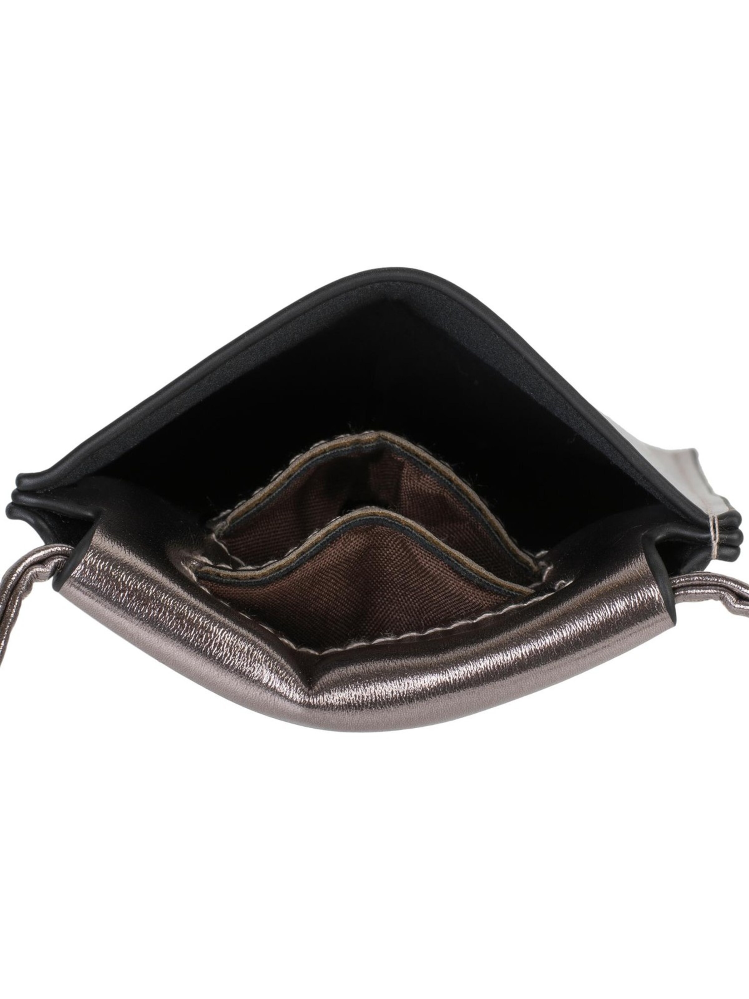 styleBREAKER Umhängetasche 'Handy Umhängetasche Metallic'‌‌ in Schwarz