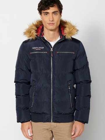 KOROSHI Winter Jacket in Blue: front