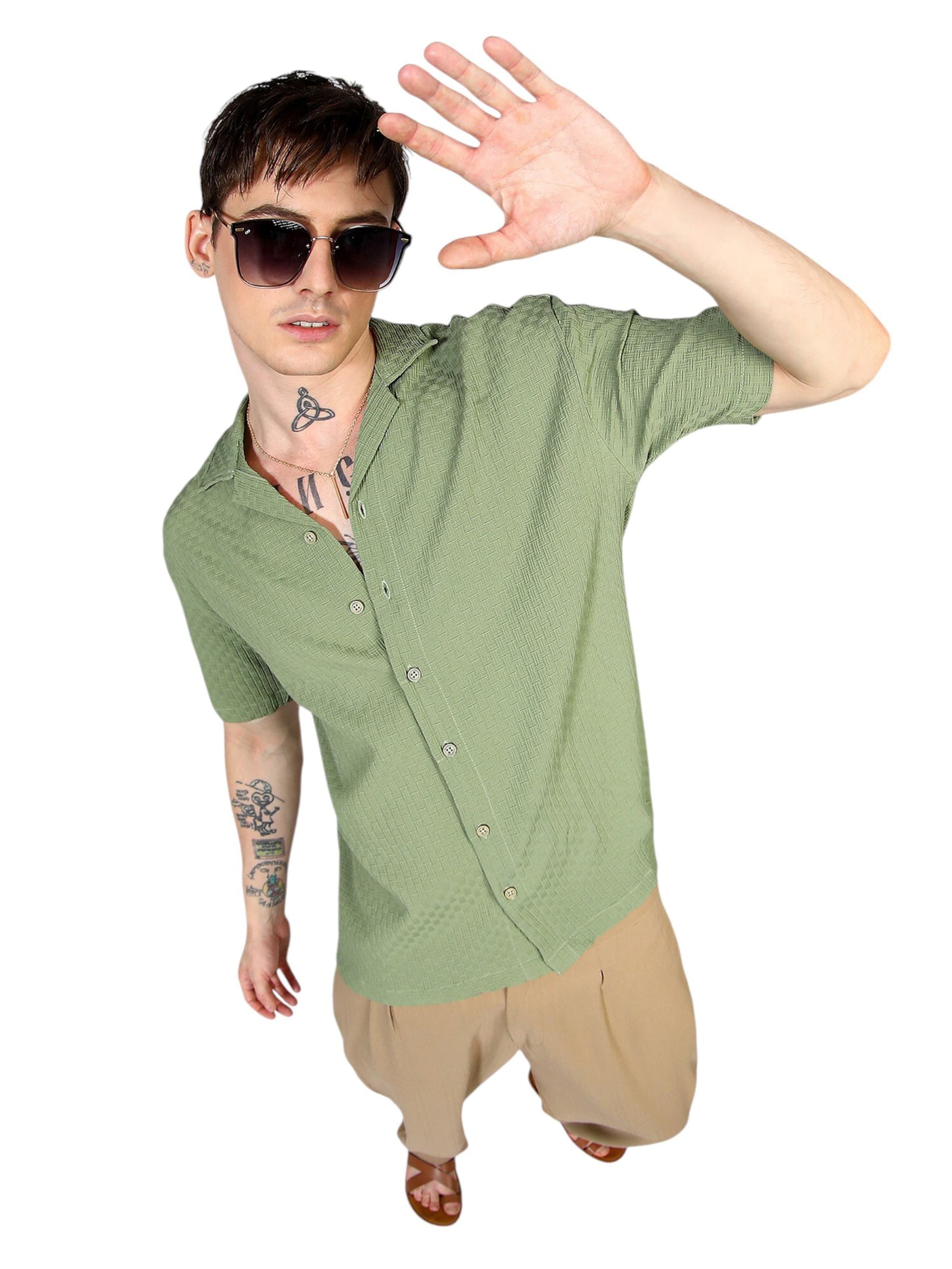 Coupe regular Chemise 'Talullah' Campus Sutra en vert