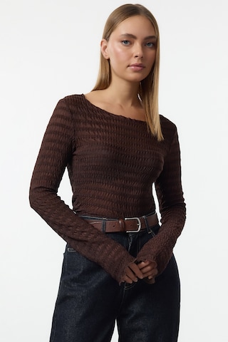 Trendyol Majica | rjava barva: sprednja stran