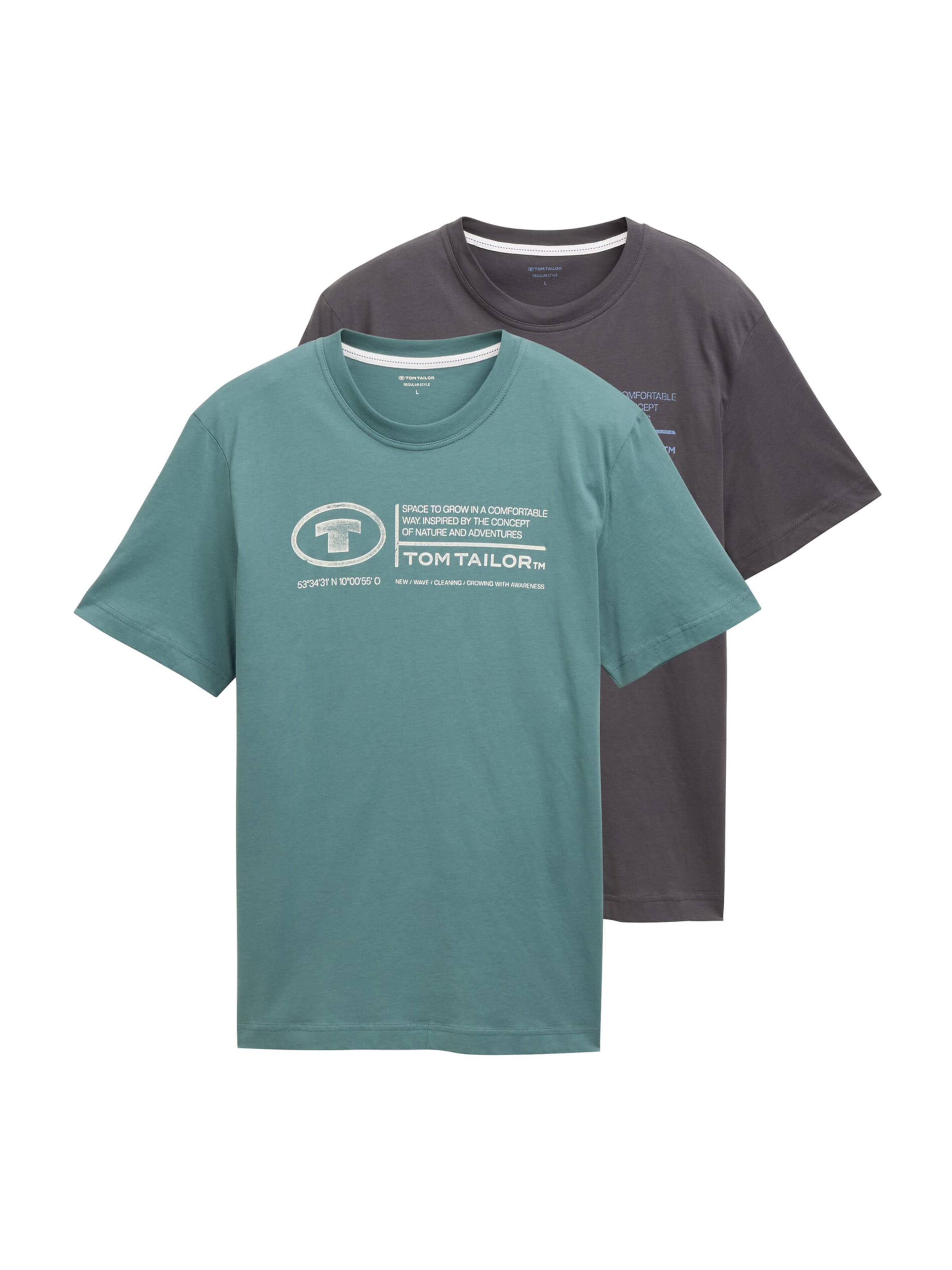 TOM TAILOR Μπλουζάκι σε γκρι: μπροστά