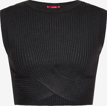 swirly Knitted Top in Black: front