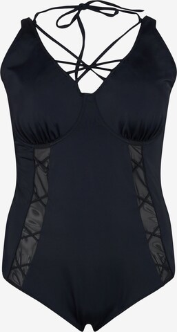 Swim by Zizzi Swimsuit 'SLAVI' in Black: front