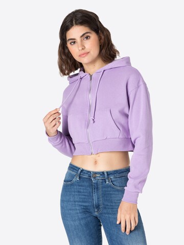 Cotton On Zip-Up Hoodie in Purple: front