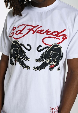 Ed Hardy Póló 'Double-Panther' - fehér