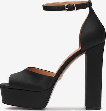 Kazar Strap Sandals in Black: front