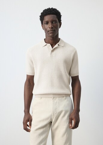 MANGO MAN Poloshirt 'Gang' in Weiß: Vorderseite