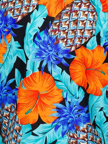 King Kameha Wrap 'Pineapple Hibiscus' in Blue