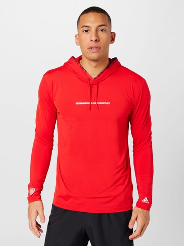 ADIDAS SPORTSWEAR Sport sweatshirt 'Dm Po' i röd: framsida