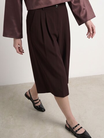 HYPEDROP Wide leg Pleat-Front Pants 'HDJanina' in Brown