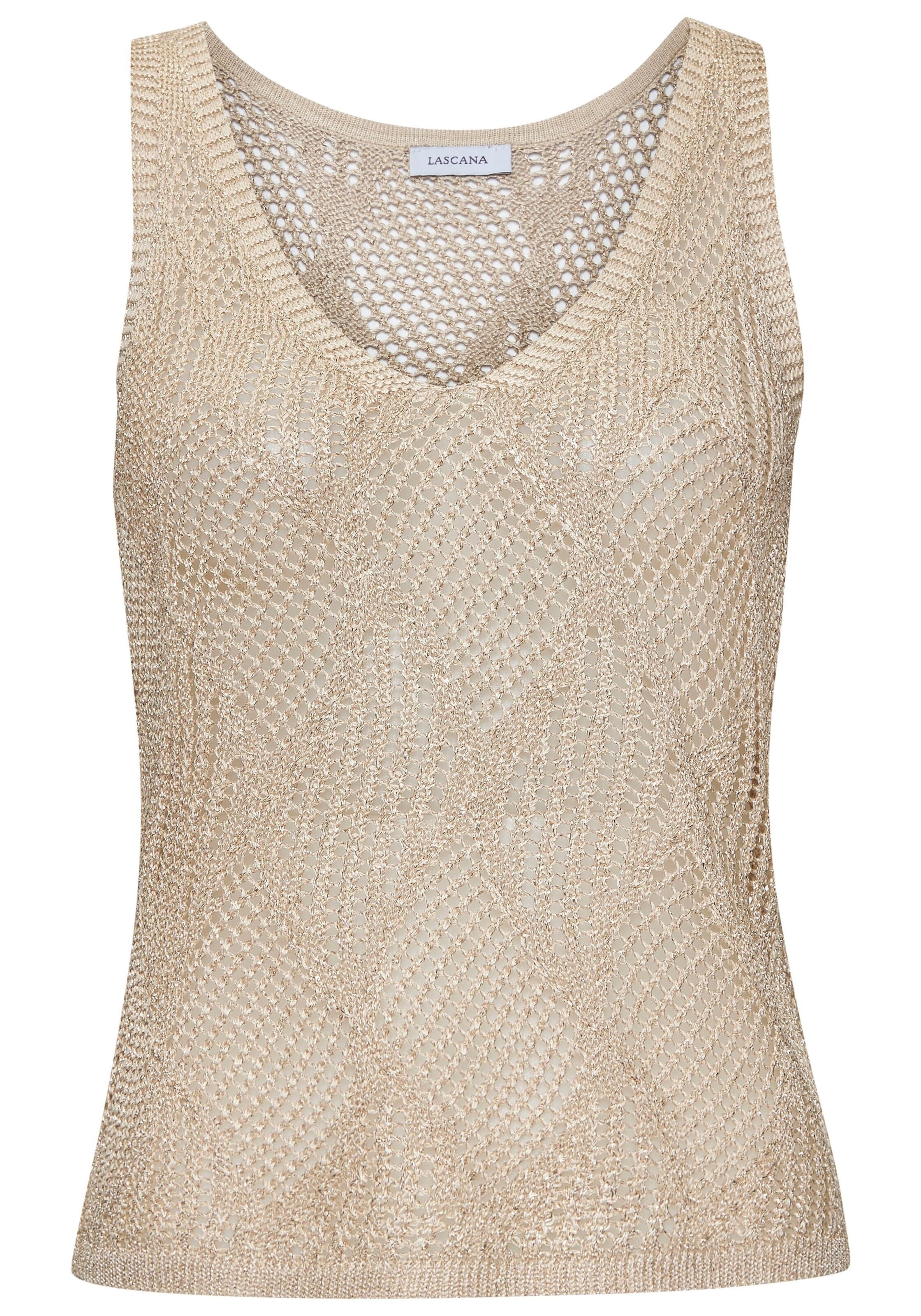 LASCANA Πλεκτό τοπ σε μπεζ: μπροστά