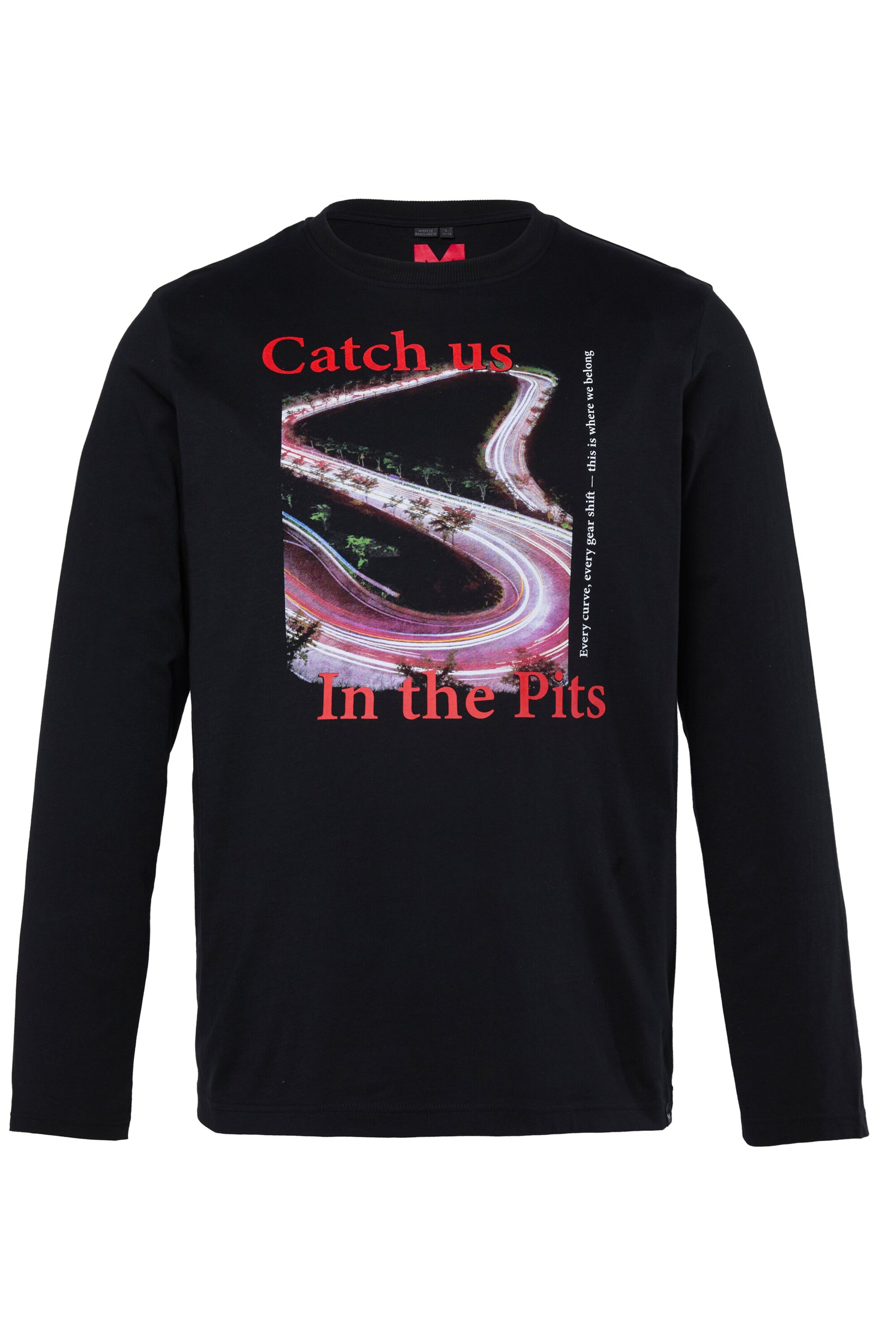 Men Plus T-Shirt in Schwarz: Vorderseite