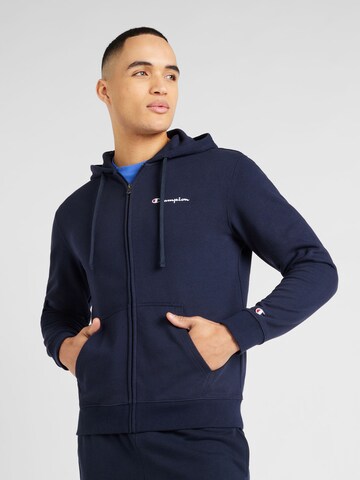 Champion Authentic Athletic Apparel Zip-Up Hoodie in Blue: front