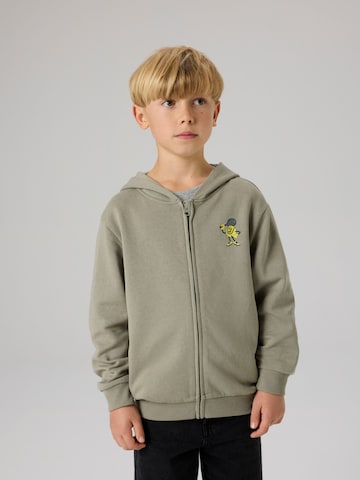 NAME IT - Sudadera con cremallera en verde: frente