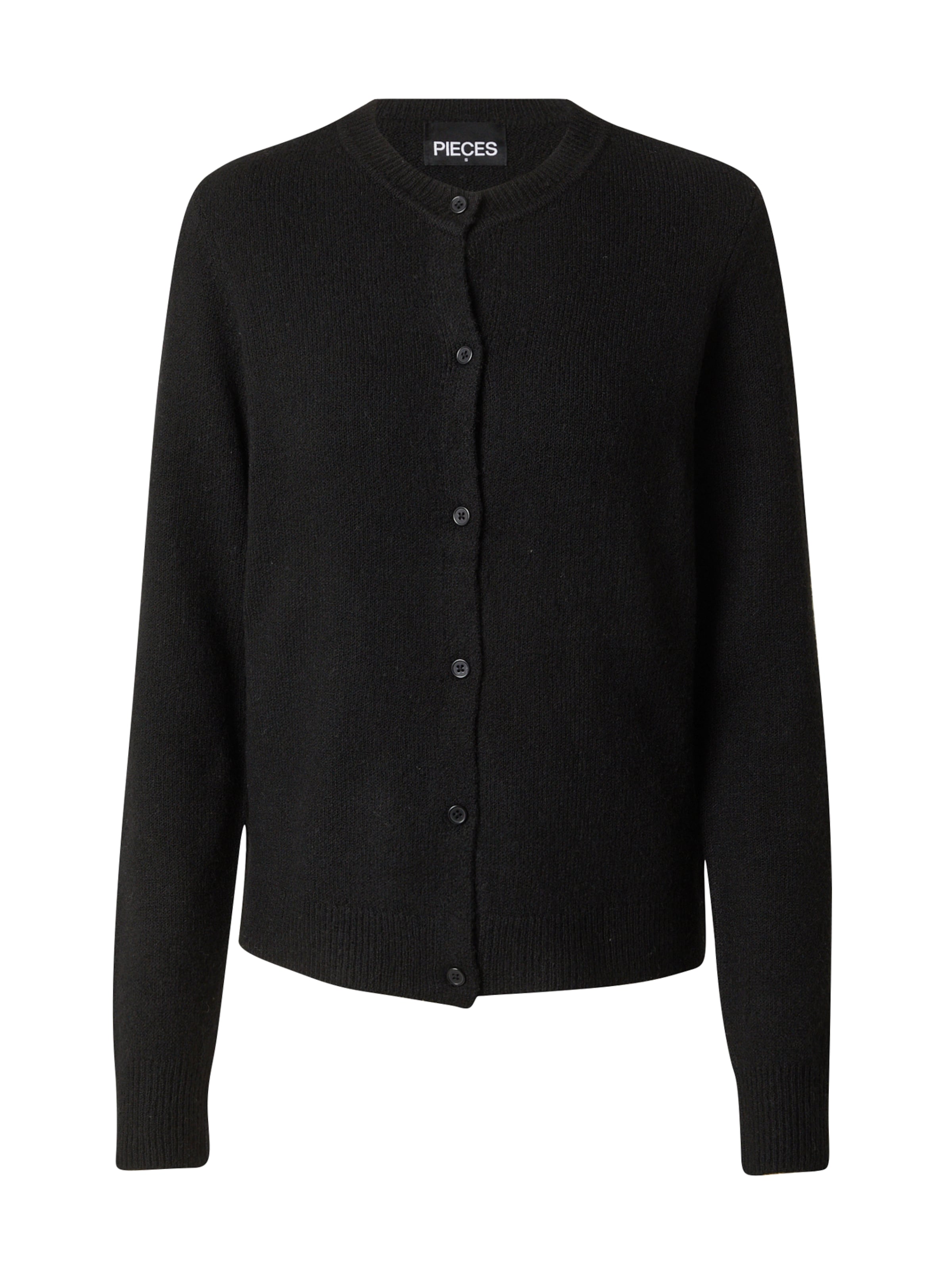 PIECES Вязаная кофта в Черный: спереди