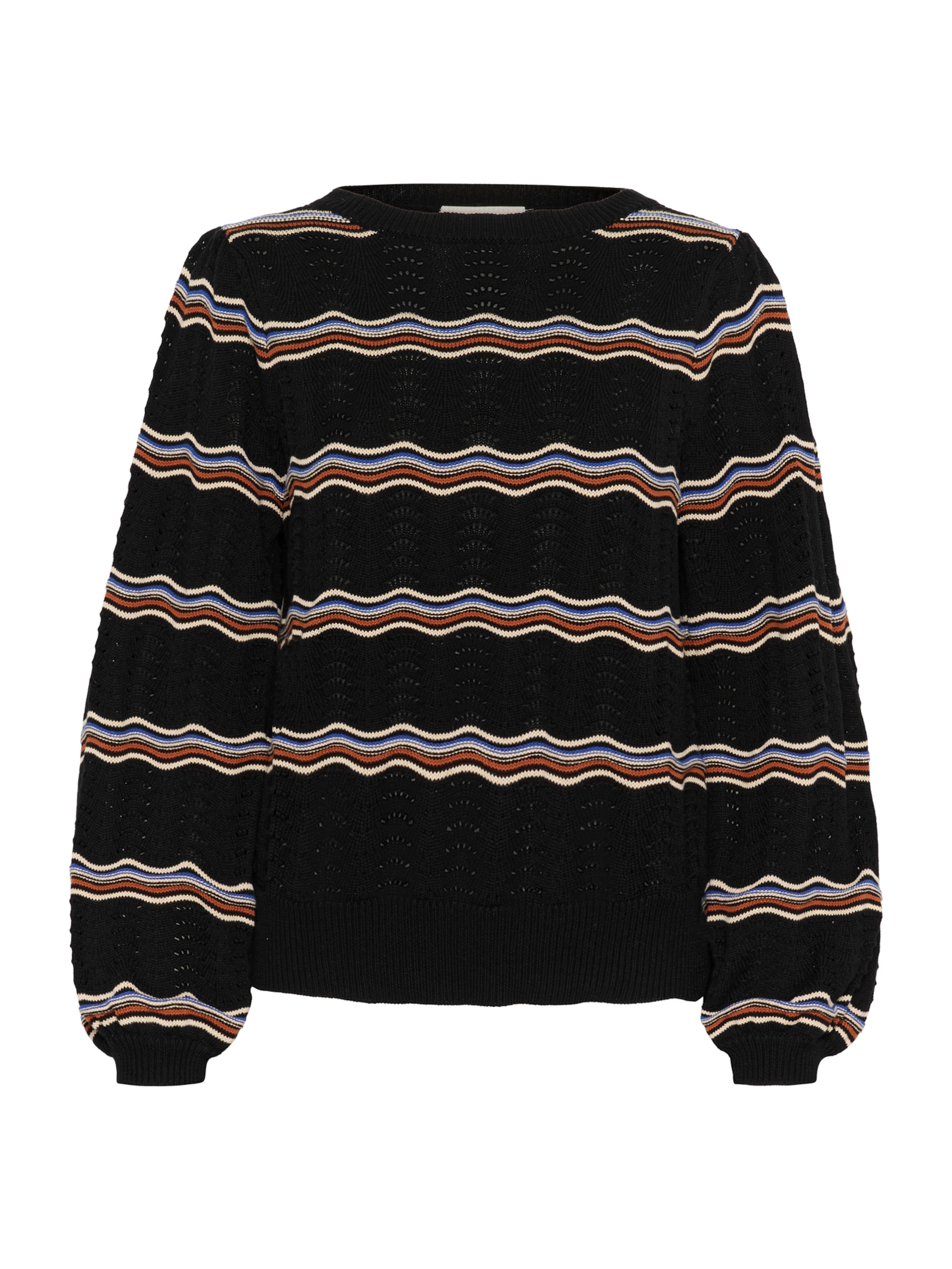 Pulover 'CRWavy' de la Cream pe negru: față