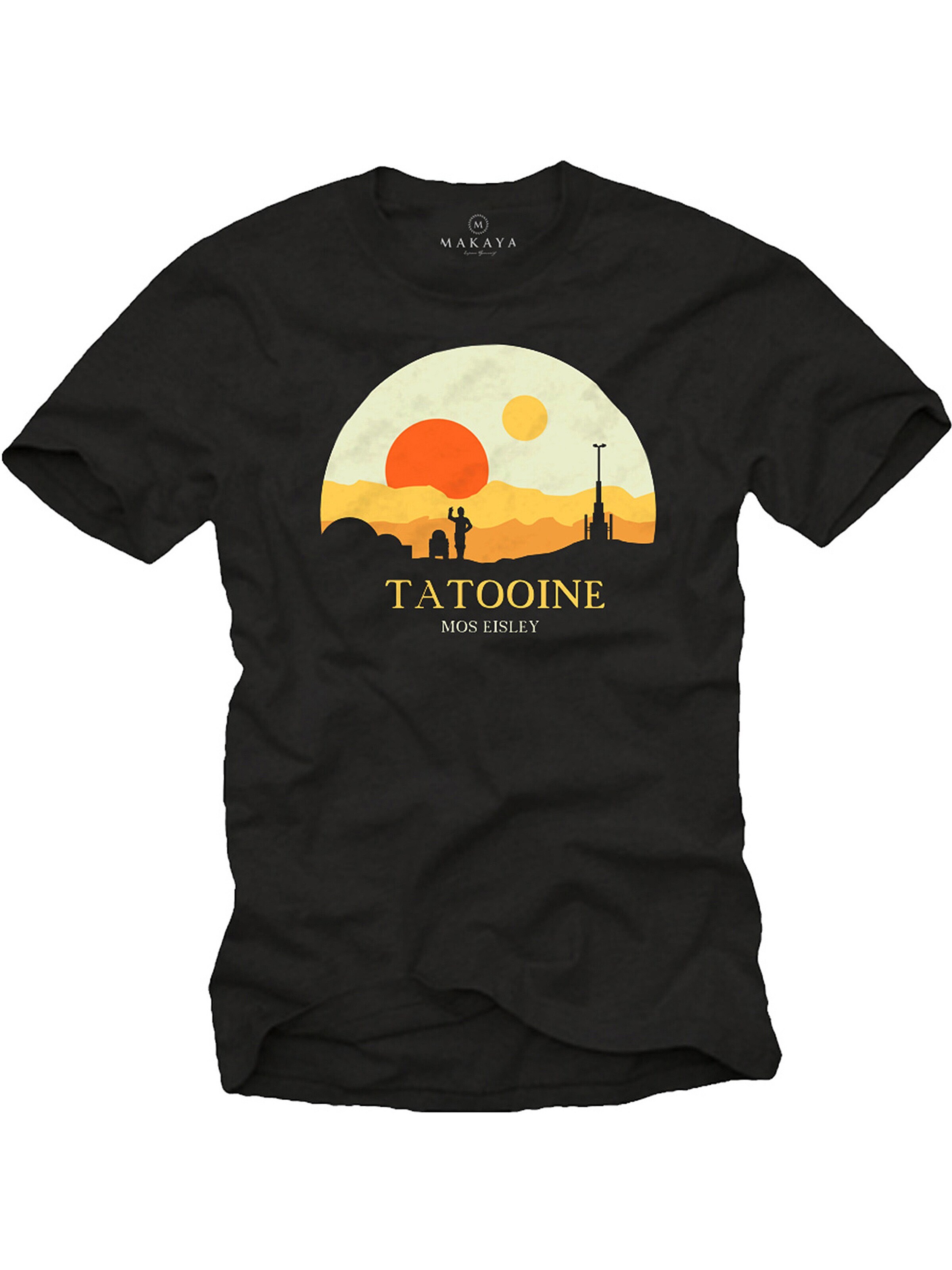 MAKAYA Shirt 'Tattoine' in Black: front