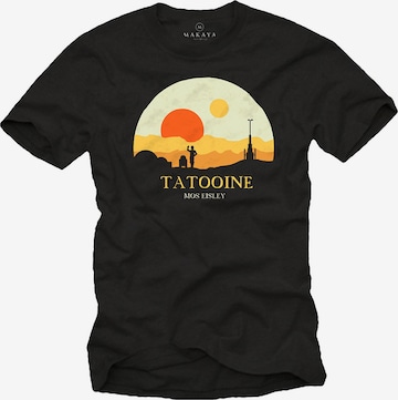 MAKAYA Shirt 'Tattoine' in Black: front