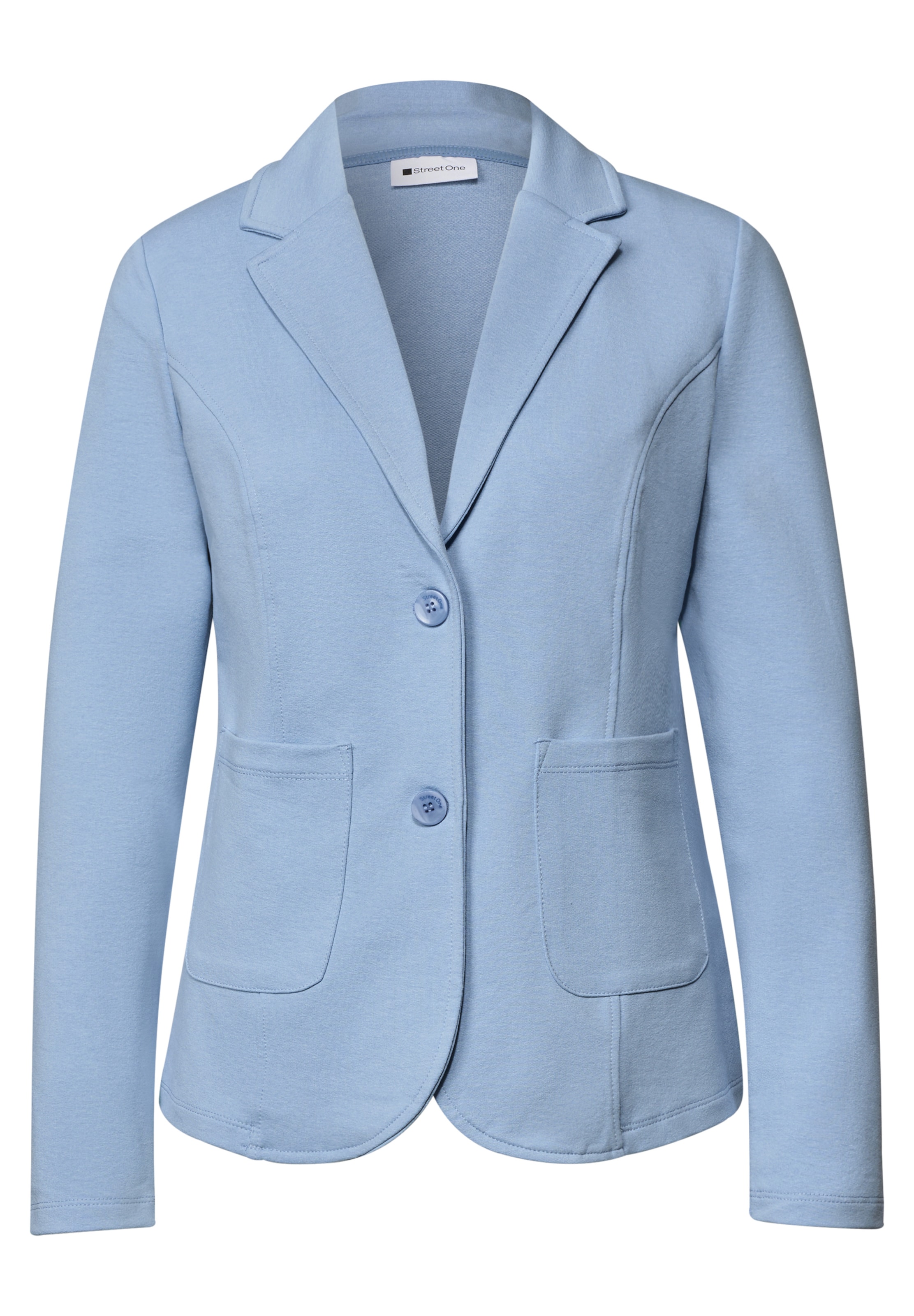 STREET ONE Basic Blazer in Unifarbe in Blau: Vorderseite