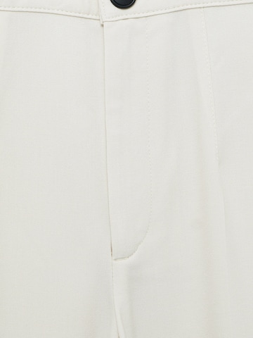Pull&Bear Zvonové kalhoty Kalhoty s puky – bílá