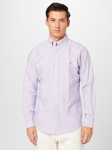 Polo Ralph Lauren Slim fit Overhemd in Lila: voorkant
