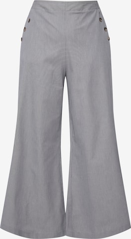 Ulla Popken Wide leg Broek in Blauw: voorkant