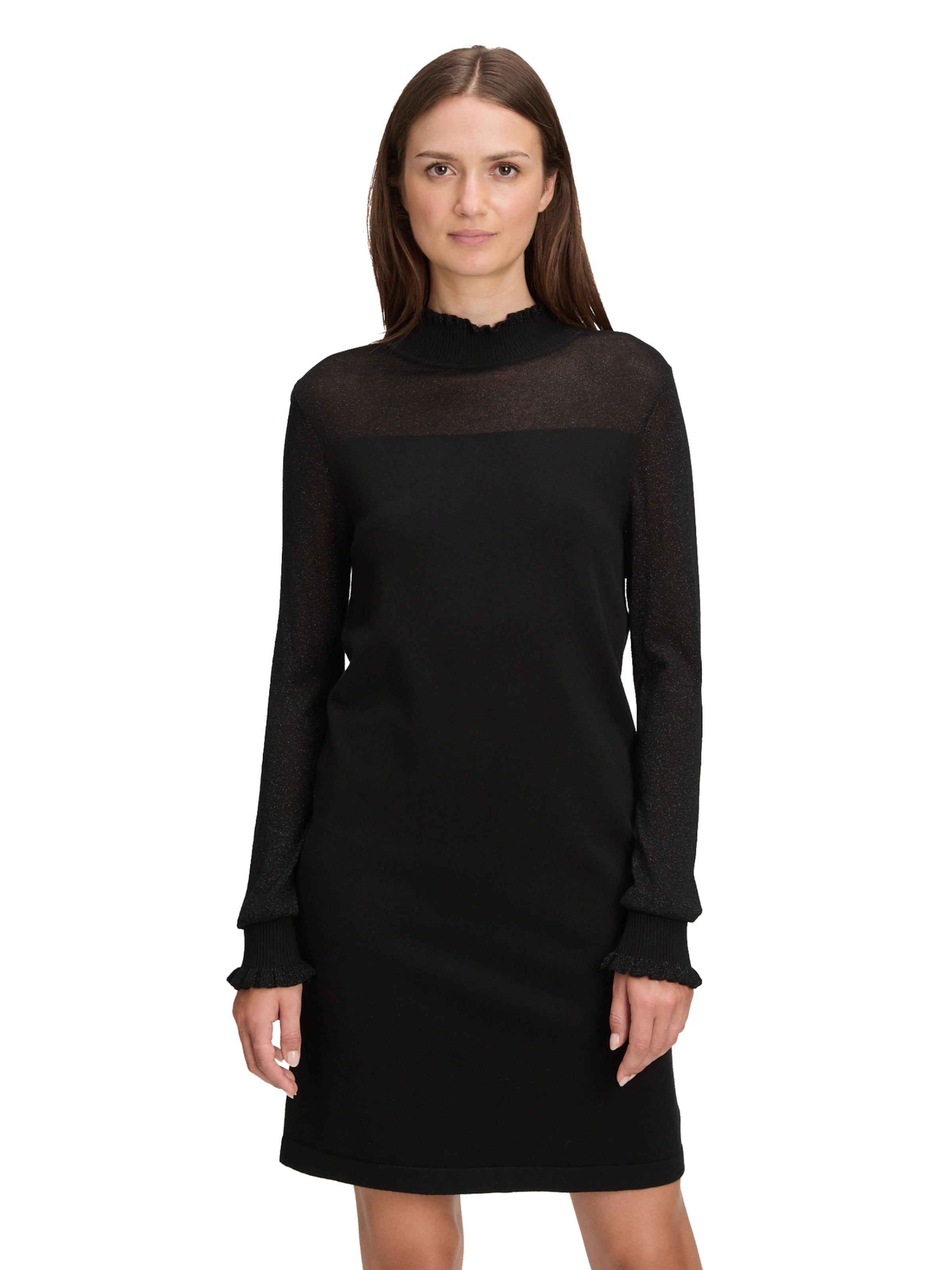 Betty & Co Gebreide jurk in Zwart: voorkant