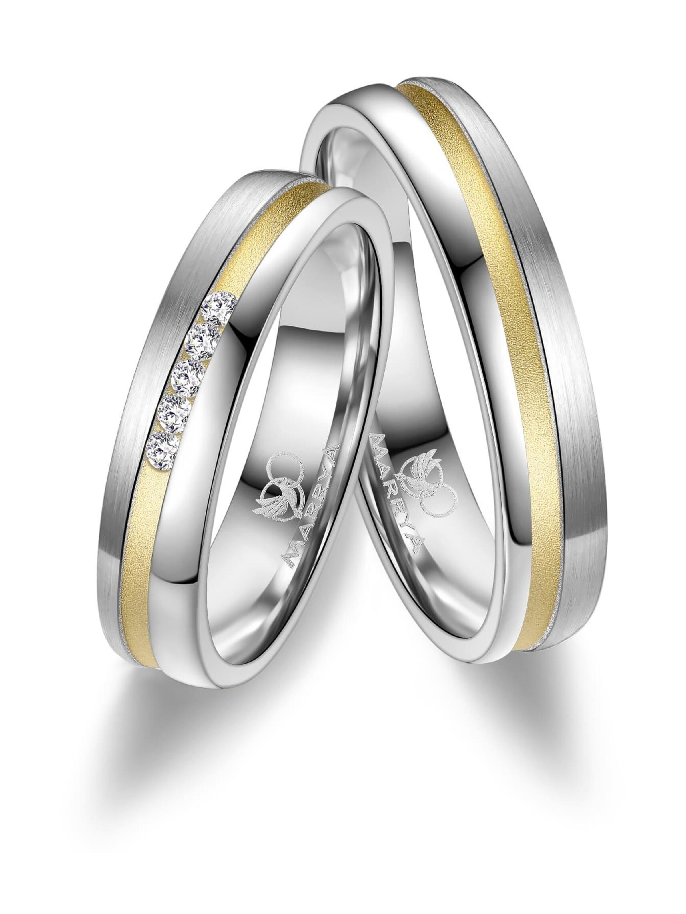MARRYA Ring 'MARRYA SI-23 Ehering aus Silber' in Gold