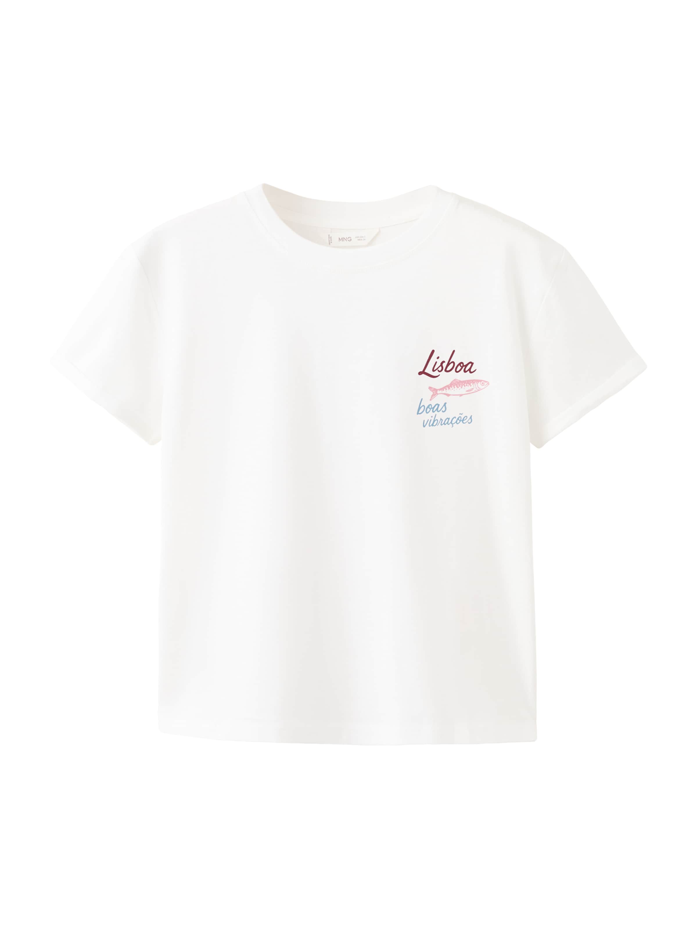 MANGO TEEN - Camiseta 'LIS' en blanco: frente
