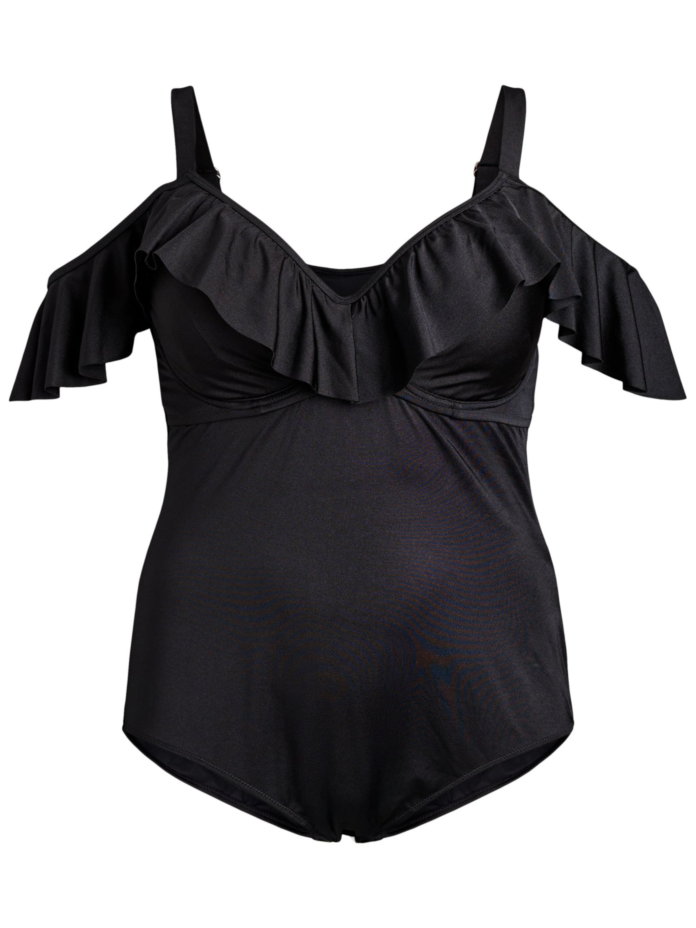 T-shirt Costume intero 'SALLICA' di Swim by Zizzi in nero: frontale