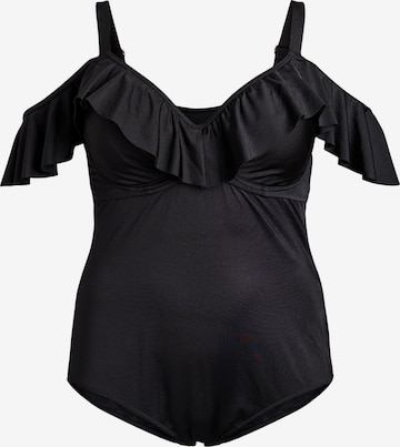 juoda Swim by Zizzi Marškinėliai Maudymosi kostiumėlis 'SALLICA': priekis