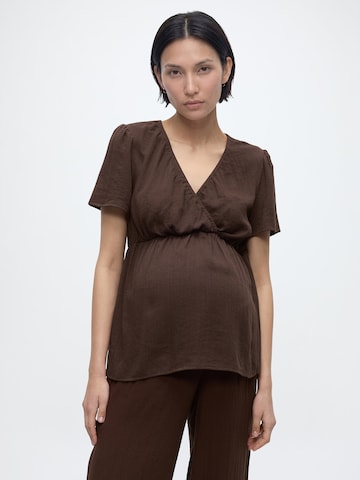 MAMALICIOUS Blouse 'MLHANNA TESS' in Brown: front