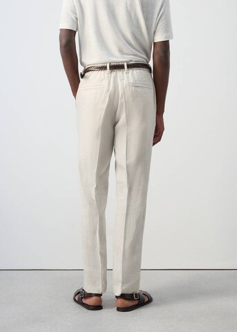 MANGO MAN Regular Pleated Pants 'Soller' in Beige