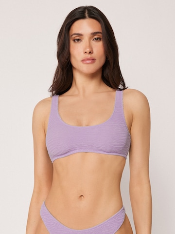 CALZEDONIA Bralette Bikini Top 'CRINKLE WAVES' in Purple