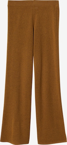 MANGO Wide leg Broek 'Berries' in Bruin: voorkant