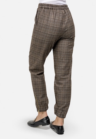 HELMIDGE Slimfit Stoffhose in Braun