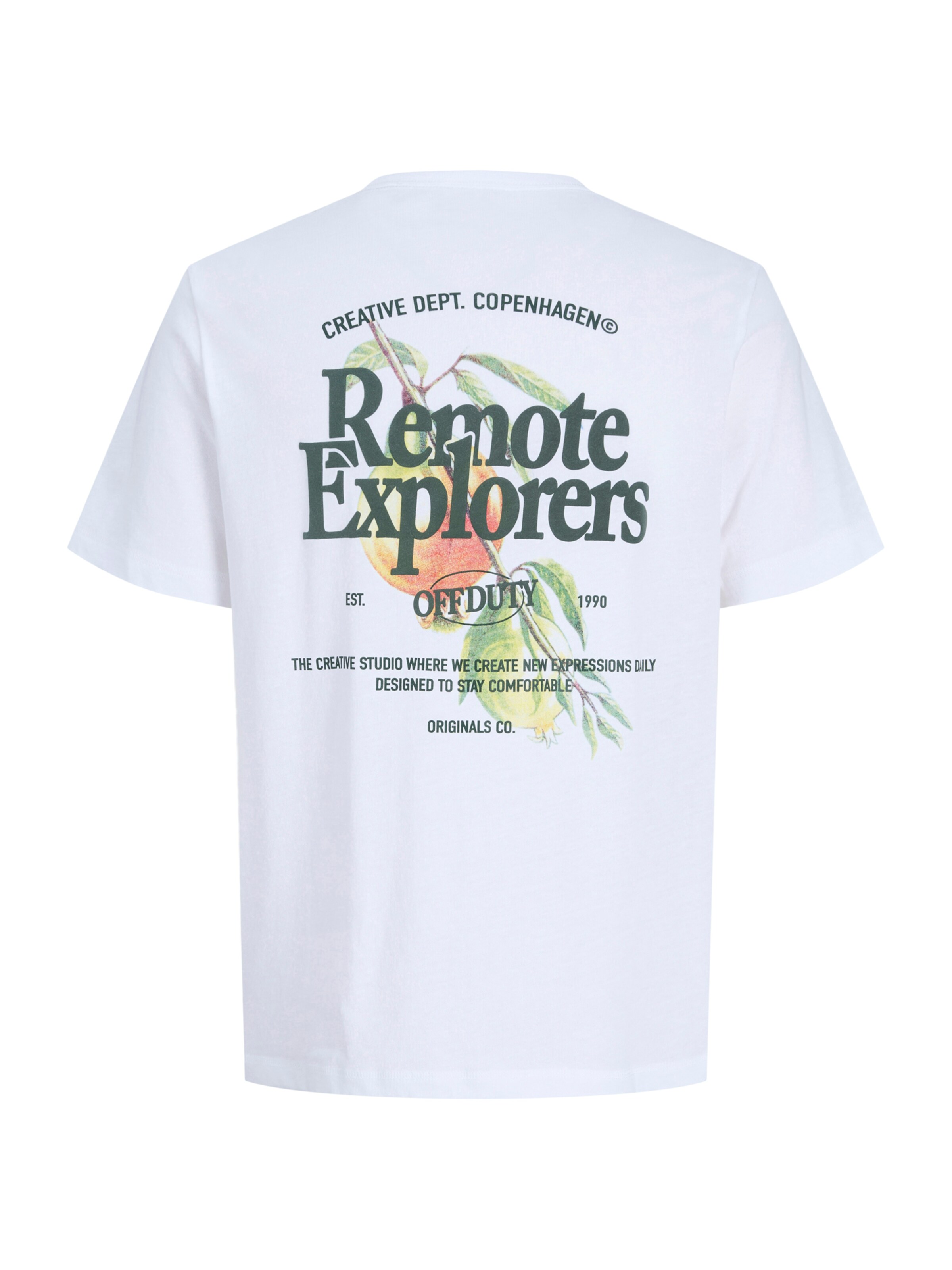 Tricou 'JORMONTAUK' de la JACK & JONES pe alb