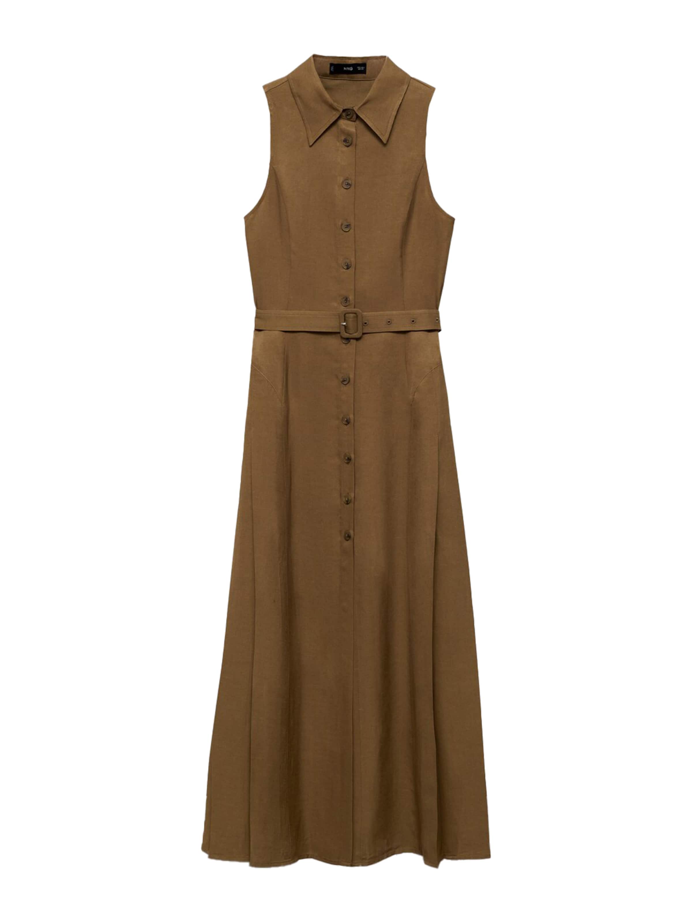 MANGO Košilové šaty 'MOSQUITO' – hnědá: přední strana