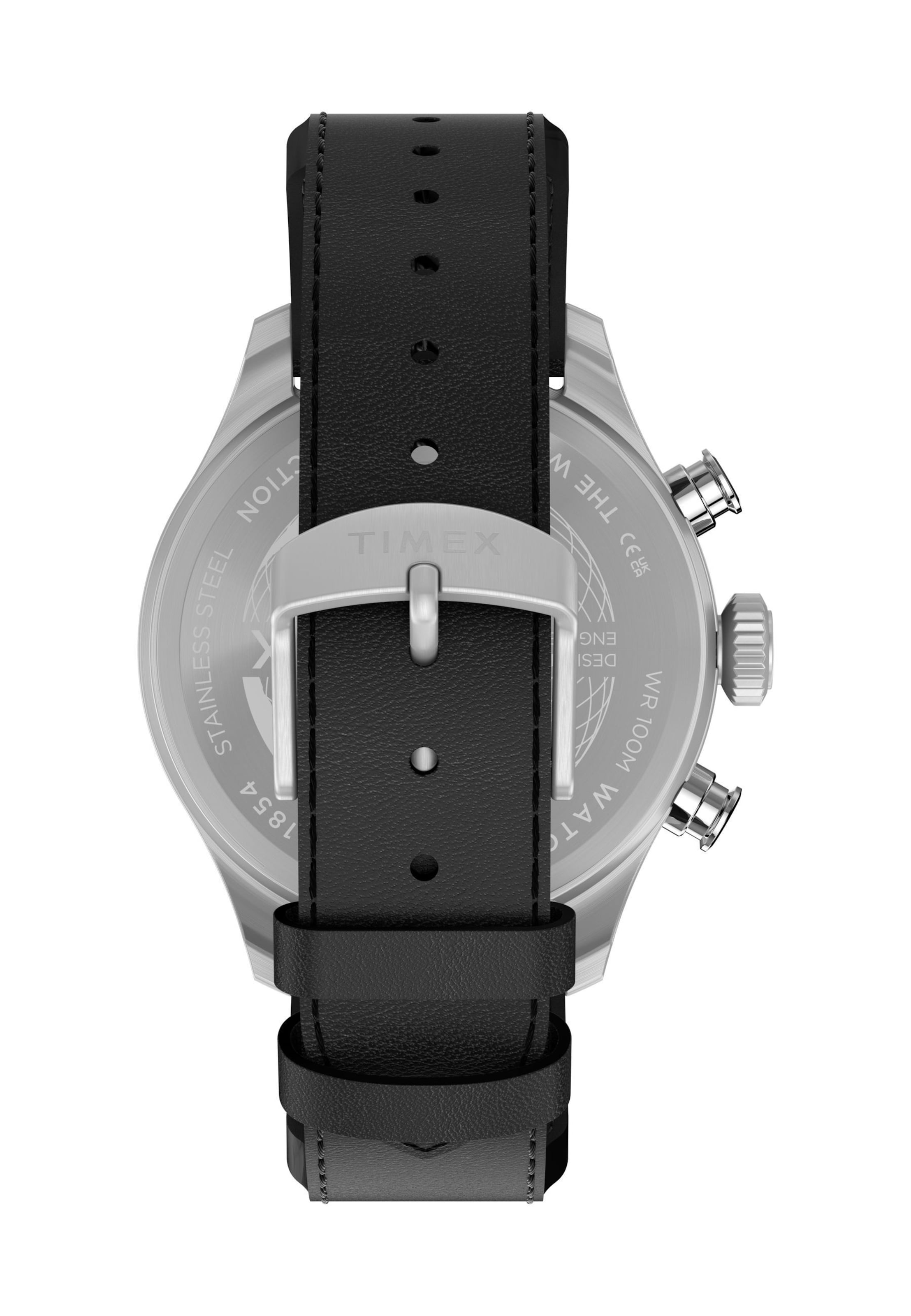 TIMEX Analoog horloge 'Waterbury Ace Fly-Back' in Zwart