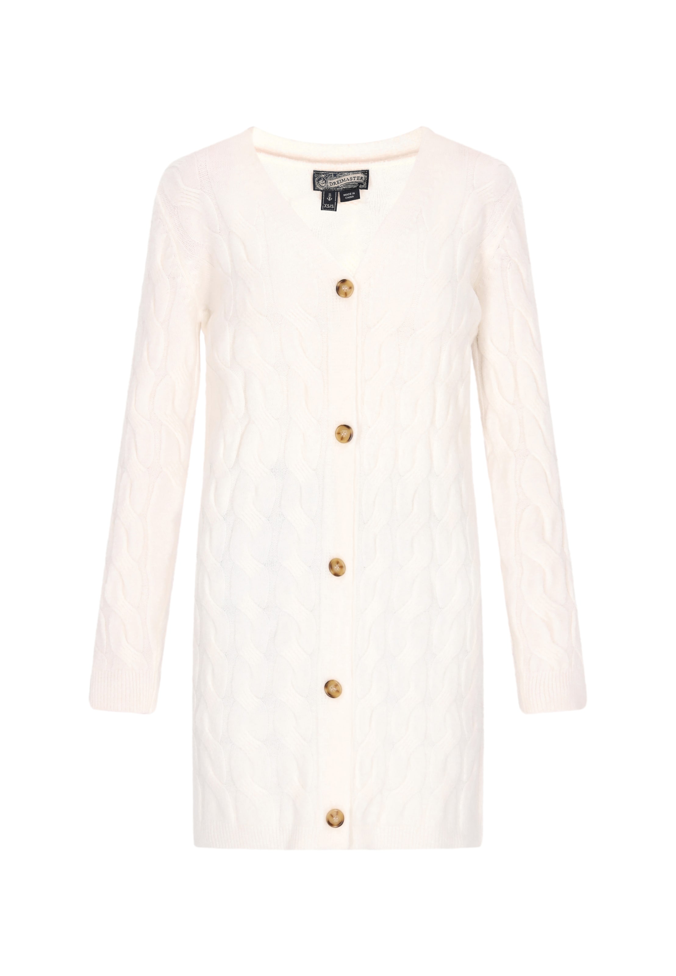 DreiMaster Vintage Strickjacke in Weiß: Vorderseite