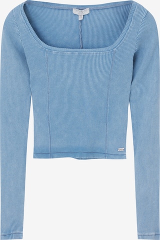 Pull&Bear Shirt in Blauw: voorkant