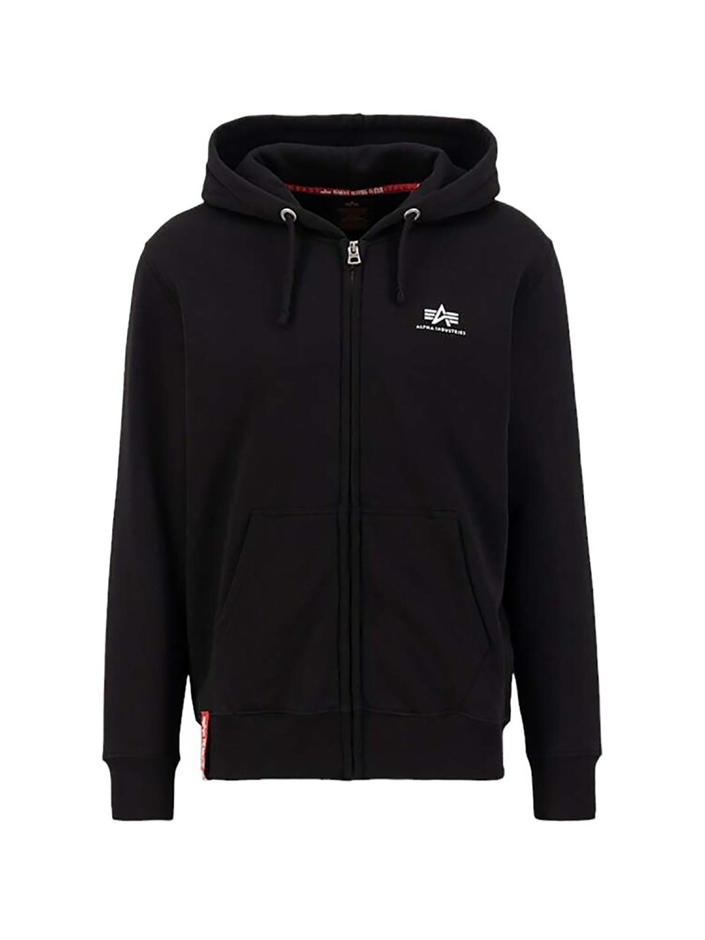 ALPHA INDUSTRIES Sweatshirt 'Basic Zip SL'‌‌‌‌‌‌‌ in Schwarz: Vorderseite