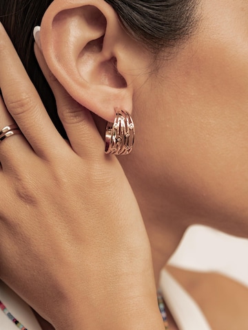 Hey Happiness - Pendientes 'Multi Band Crystal Hoop' en oro