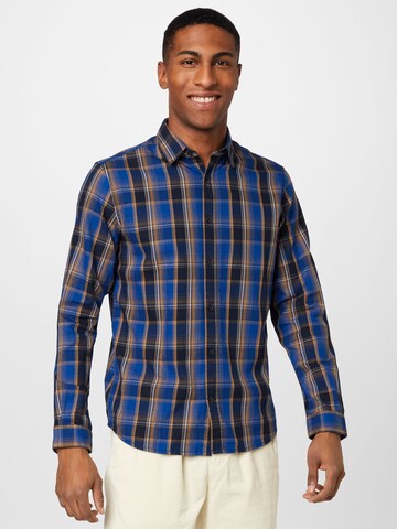 Coupe regular Chemise TOM TAILOR en bleu : devant