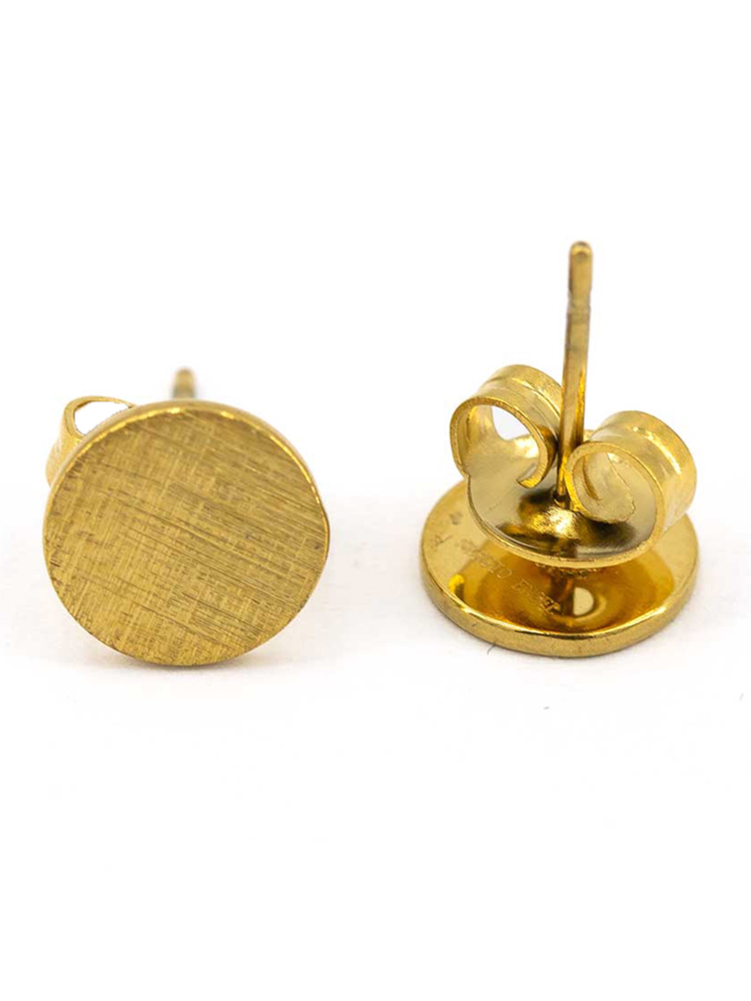 Sergio Engel Ohrringe 'Pura Ohrring 08 Minimalistische Edelstahlstecker in 3 Farben mit gekratzter Oberfläche'‌ in Gold