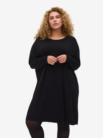 Zizzi Knitted dress in Black: front